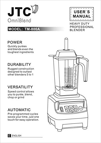 JTC OmniBlend V TM-800A Professional Blender (Black)