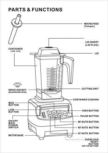 JTC OmniBlend V TM-800A Professional Blender (Black)