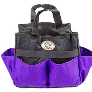 Derby Originals 600D Nylon Horse/Dog Grooming Tote Caddy Bag with 6 Pockets & Elastic to Secure Items (Purple),90-9286-PR