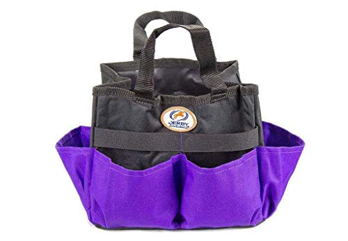 Derby Originals 600D Nylon Horse/Dog Grooming Tote Caddy Bag with 6 Pockets & Elastic to Secure Items (Purple),90-9286-PR