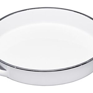 KitchenCraft Living Nostalgia Deep Enamel Serving Tray, White/Grey, 36 cm (14 inch)