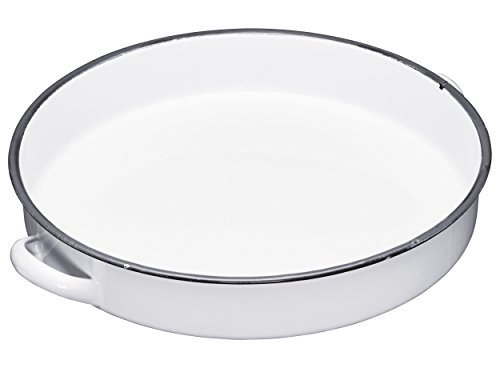 KitchenCraft Living Nostalgia Deep Enamel Serving Tray, White/Grey, 36 cm (14 inch)