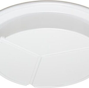 Carlisle FoodService Products 4351602-E Melamine 3-Compartment Deep Plate, 9", White