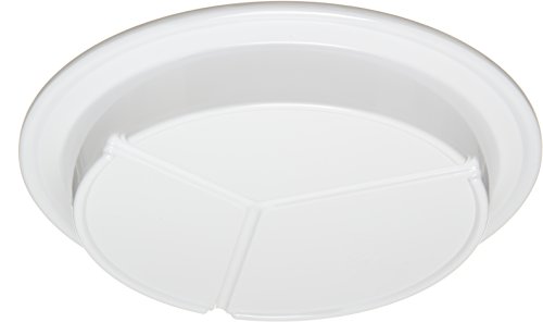 Carlisle FoodService Products 4351602-E Melamine 3-Compartment Deep Plate, 9", White