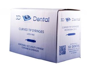 3d dental cs12 us-12 curved tip utility syringe (pack of 50)