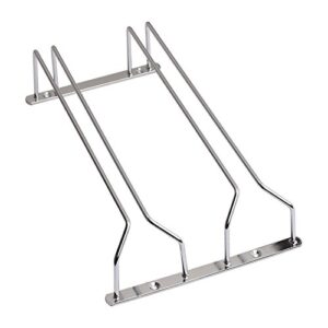 happy lifestyles stainless steel 1/2/3 rails cabinet wine glasses rack 20" 2 rows