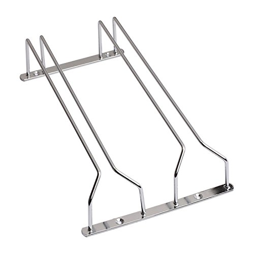 Happy Lifestyles Stainless Steel 1/2/3 Rails Cabinet Wine Glasses Rack 20" 2 rows