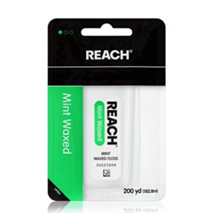 Reach Waxed Dental Floss for Plaque and Food Removal, Refreshing Mint Flavor, 200 Yards, 1 Count