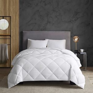 sleep philosophy thinsulate fibers 3m scotchgard moisture wicking down alternative comforter with 300tc cotton sateen cover, full/queen, white