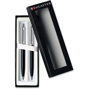 sheaffer sentinel black ballpoint pen & 0.7mm pencil with chrome trim