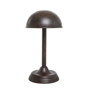 mygift dome shape metal hat stand - antique style tabletop cap and wig display rack, brown
