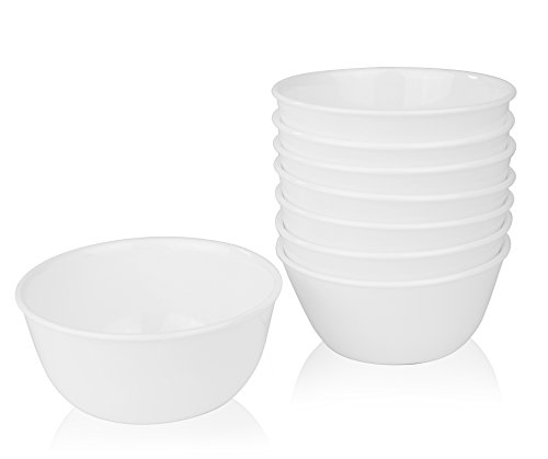 Corelle Livingware Winter Frost White 28 Ounce Glass Soup / Cereal Bowl (Set of 8)