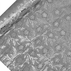 20 x 10 yds silver polyethylene embossed floral foil