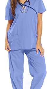 11135W Just Love Women's Scrub Sets / Medical Scrubs / Nursing Scrubs - XL,Ceil With Navy Trim,X-Large