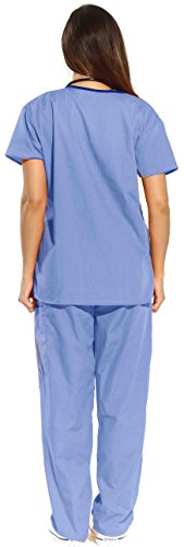 11135W Just Love Women's Scrub Sets / Medical Scrubs / Nursing Scrubs - XL,Ceil With Navy Trim,X-Large