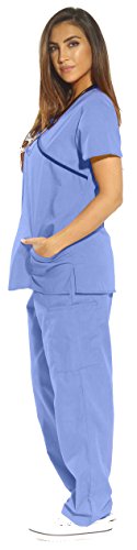 11135W Just Love Women's Scrub Sets / Medical Scrubs / Nursing Scrubs - XL,Ceil With Navy Trim,X-Large