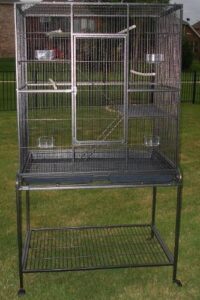 64" extra large wrought iron 4 levels ferret chinchilla sugar glider cage 30-inch by 18-inch by 63-inch with stand on wheels