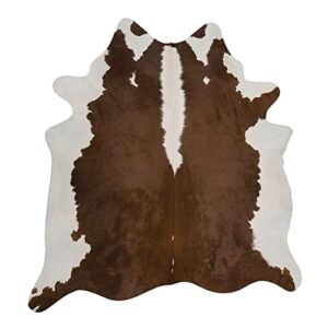 rodeo brown and white cowhide rug hair on hides cow skins large size 6x7 ft