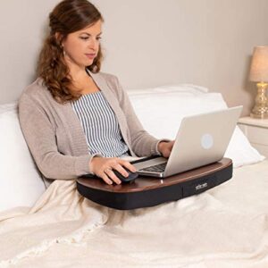 Sofia + Sam Oversized Lap Desk with Memory Foam Cushion | Wrist Rest Cushion | Fits Laptops Up to 17" | Brown and Black | Computer Lap Tray | Portable Home Office Workstation