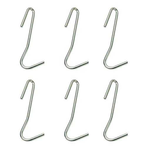 HUJI S Shaped Stainless Steel Heavy Duty Hanging Hooks for Kitchenware Pots Pans Utensils (Set of 6 Hooks)