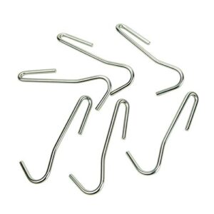 HUJI S Shaped Stainless Steel Heavy Duty Hanging Hooks for Kitchenware Pots Pans Utensils (Set of 6 Hooks)