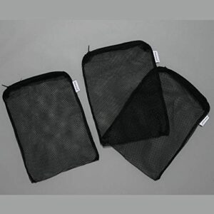 aquapapa aquarium filter media zipper mesh bags for pellet carbon bio balls ceramic rings ammonia remover (8"x 5.5" 3-pack, black)