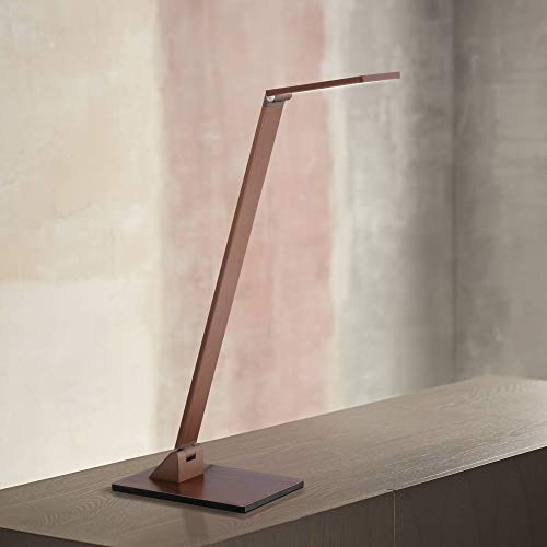 Possini Euro Design Bentley Modern Minimalist Touch Desk Table Lamp LED 21" High French Bronze Aluminum Metal Adjustable Head for Living Room Bedroom House Bedside Nightstand Home Office Reading