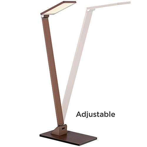 Possini Euro Design Bentley Modern Minimalist Touch Desk Table Lamp LED 21" High French Bronze Aluminum Metal Adjustable Head for Living Room Bedroom House Bedside Nightstand Home Office Reading