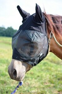 horse fly mask with ears, all around barn, stable, pasture, trail riding fly and sun protection - style: with ears - size: horse