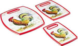 cuisinart ccb-3pcros 3-piece rooster cutting board collection