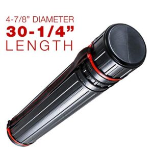 US Art Supply Large Black Telescoping Drafting Tube: Diameter: 4-7/8 inch OD, 4-1/2" ID, Length: 30-1/4 to 47-3/4 inches
