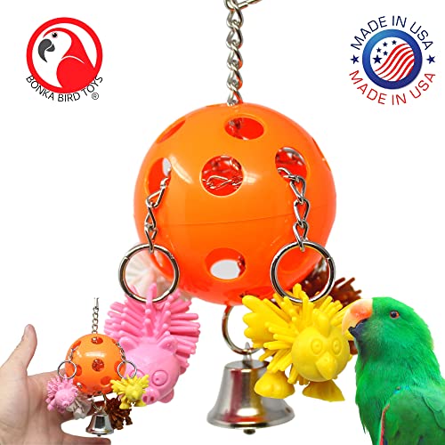 Bonka Bird Toys 1936 Ballspike Bird Toy Parrot cage Toys Cages African Grey Conure Cockatoo