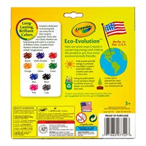 Crayola Broad Line Markers, Classic Colors 10 Each (Pack of 2)