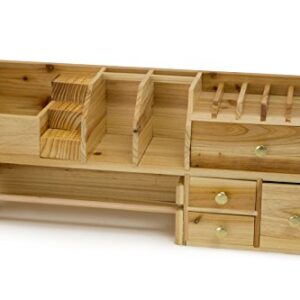 Wood Bench Top Storage Organizer for Jewelry Making