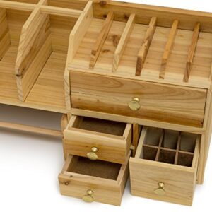 Wood Bench Top Storage Organizer for Jewelry Making