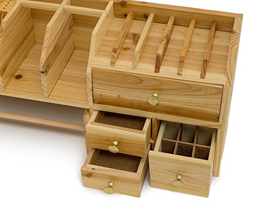 Wood Bench Top Storage Organizer for Jewelry Making