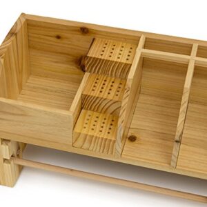 Wood Bench Top Storage Organizer for Jewelry Making