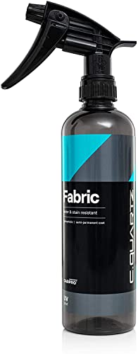 CARPRO CQUARTZ Fabric - Super-Hydrophobic Barrier Repels Water & Stains, Resist Abrasion, UV Fading, Alkaline & Acid Up to 12 Months on Fabric, Convertible Tops, Carpets - 500ml (17oz)