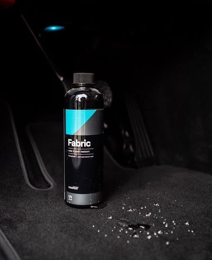 CARPRO CQUARTZ Fabric - Super-Hydrophobic Barrier Repels Water & Stains, Resist Abrasion, UV Fading, Alkaline & Acid Up to 12 Months on Fabric, Convertible Tops, Carpets - 500ml (17oz)
