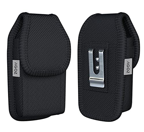 AGOZ Case 7"x3.6"x0.75" for Samsung Galaxy A12, A13, A23, A32, A42, Note 20, S23 Ultra, S22 Ultra, S21 Plus, A71, A02s, A03s Pouch Holster with Belt Loops, Metal Clip (FITS W/OtterBox Defender Cover)