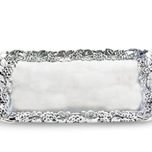 Arthur Court Designs Metal Aluminum Grape Decorative Serve Ware Serving Tray / Platter 21 inch x 10 inch