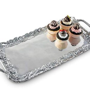 Arthur Court Designs Metal Aluminum Grape Decorative Serve Ware Serving Tray / Platter 21 inch x 10 inch