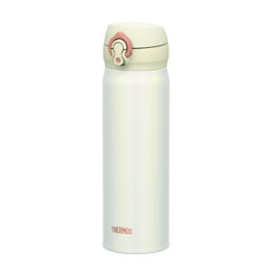 thermos stainless steel commuter bottle, vacuum insulation technology locks,0.5-l,pearl white,[one-touch open type] ,jnl-502 prw