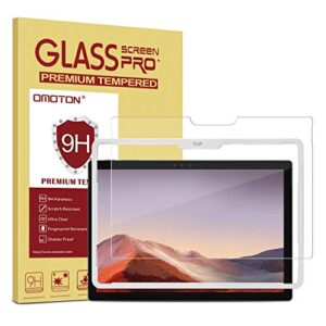 omoton screen protector compatible with surface pro 7 plus/surface pro 7/surface pro 6/ surface pro 5/surface pro 4 - [tempered glass] [high responsivity] [scratch resistant] [high definition]