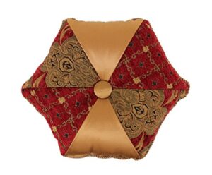 austin horn classics montecito royale tambourine round pillow, red/gold