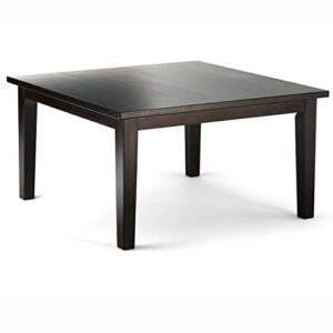 simplihome eastwood solid hardwood 54 inch square contemporary dining table in java brown, for the dining room