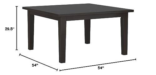 SIMPLIHOME Eastwood SOLID HARDWOOD 54 Inch Square Contemporary Dining Table in Java Brown, For the Dining Room