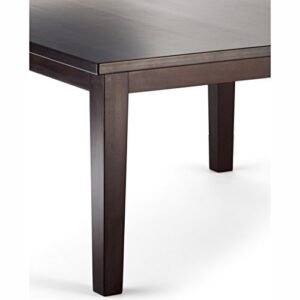 SIMPLIHOME Eastwood SOLID HARDWOOD 54 Inch Square Contemporary Dining Table in Java Brown, For the Dining Room