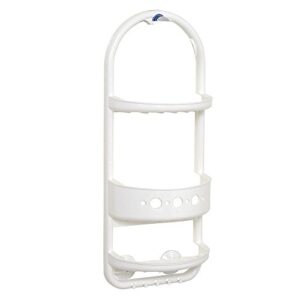 zenna home zenith 26.38 in. h x 5.5 in. w x 10.25 in. l frosted white shower caddy