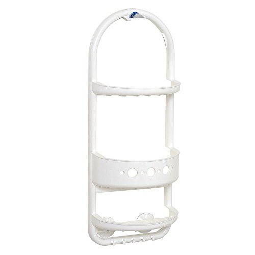 Zenna Home Zenith 26.38 in. H x 5.5 in. W x 10.25 in. L Frosted White Shower Caddy